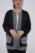 Midnight Noir Embroidered Georgette Set