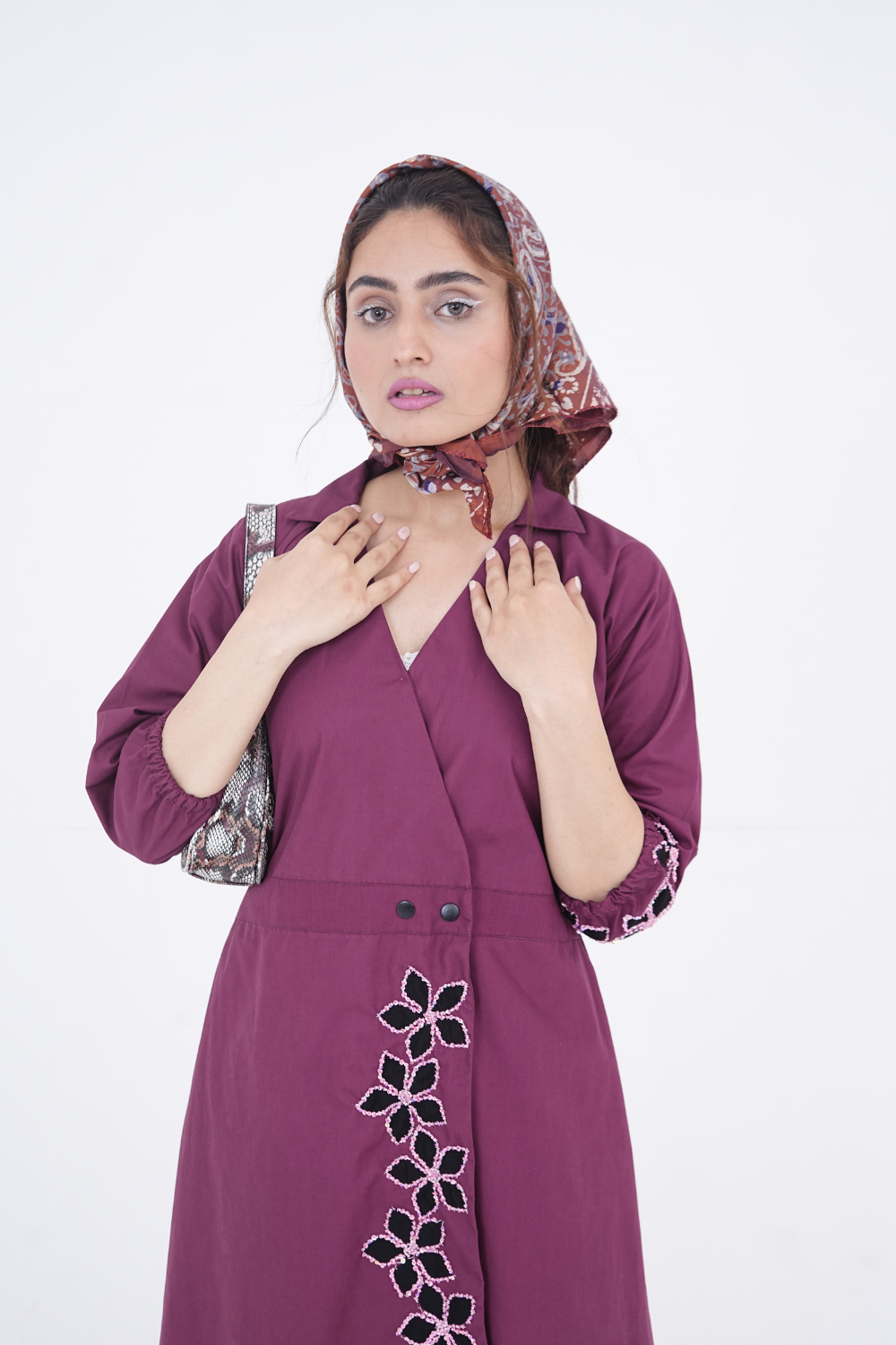 Maroon Cutwork High-Low Frock