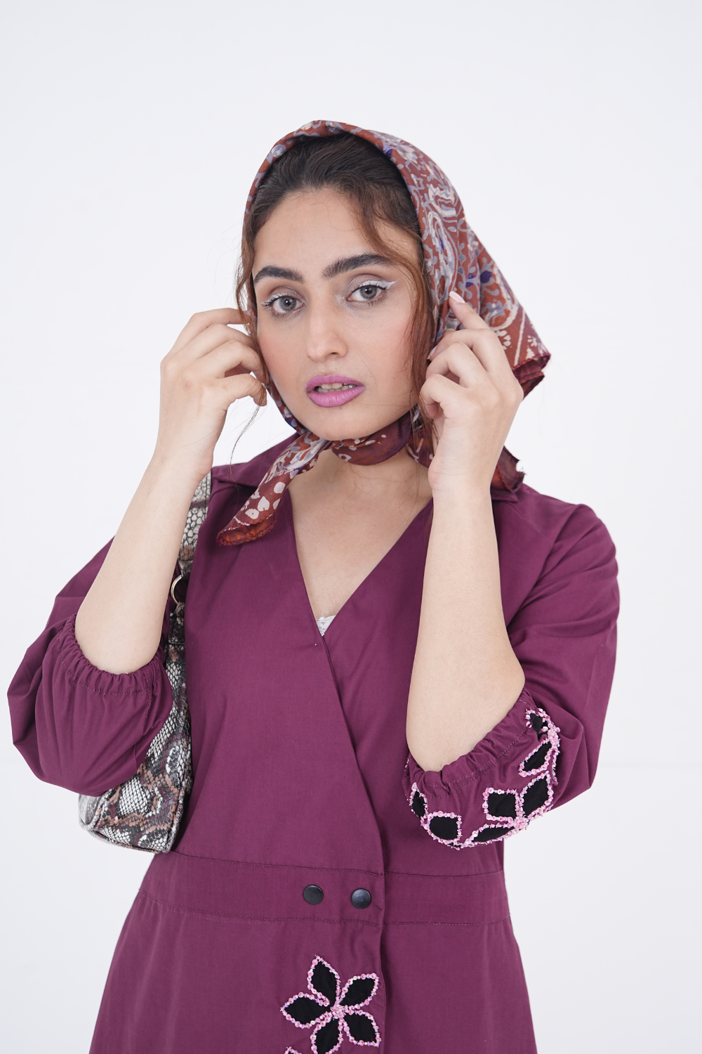 Maroon Cutwork High-Low Frock