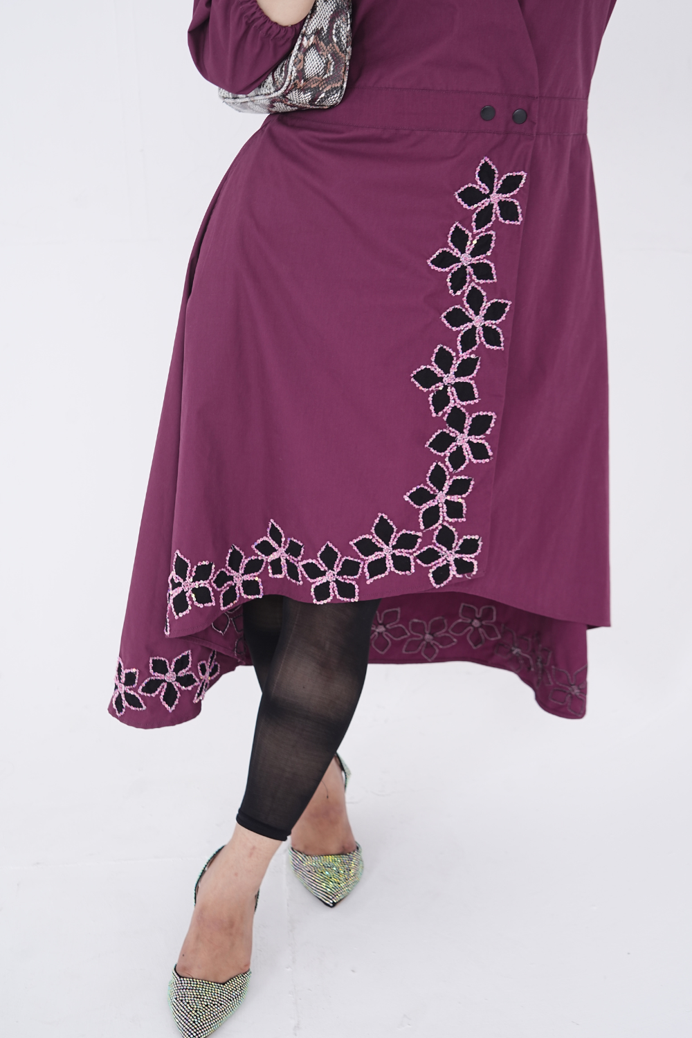 Maroon Cutwork High-Low Frock