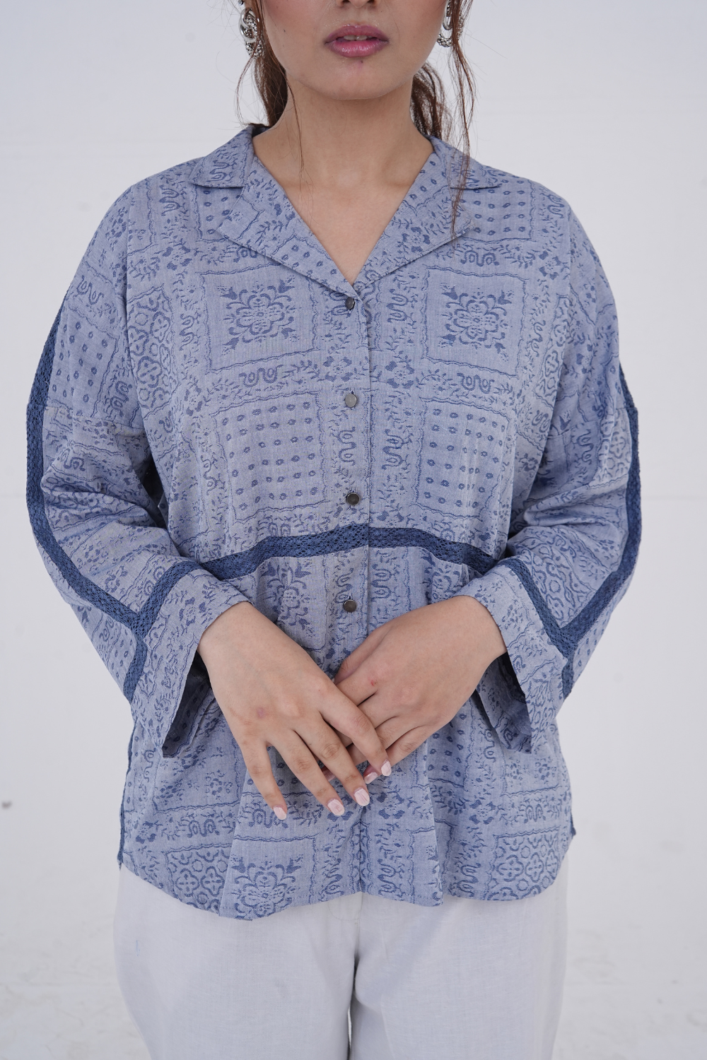 Slate Grey Chambray Textured Shirt