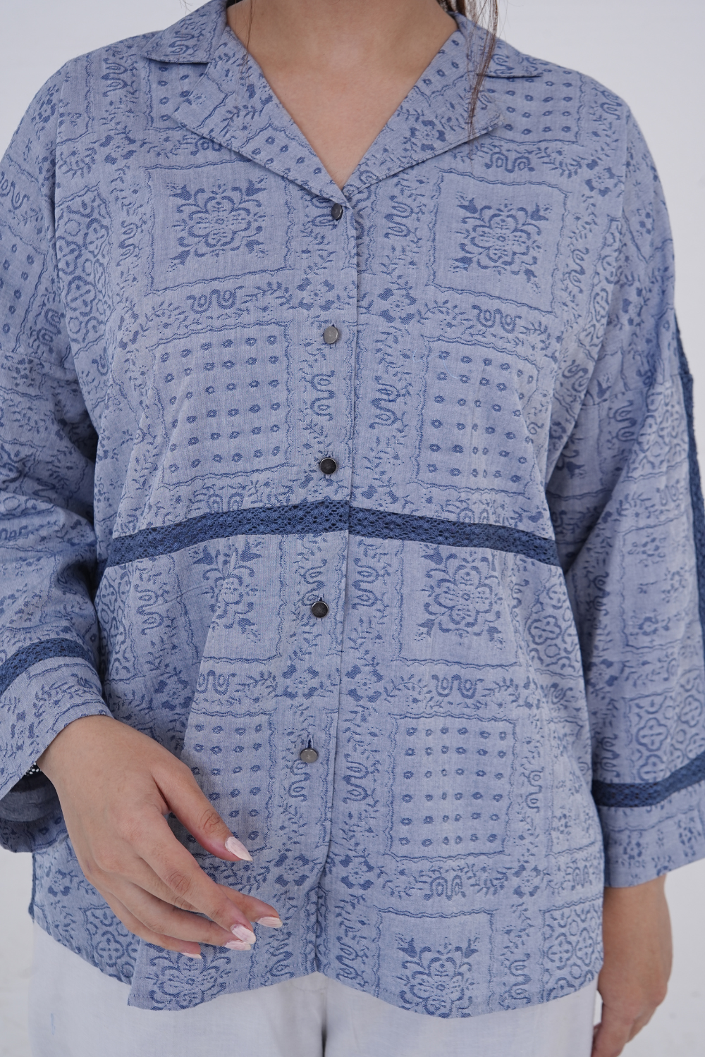 Slate Grey Chambray Textured Shirt