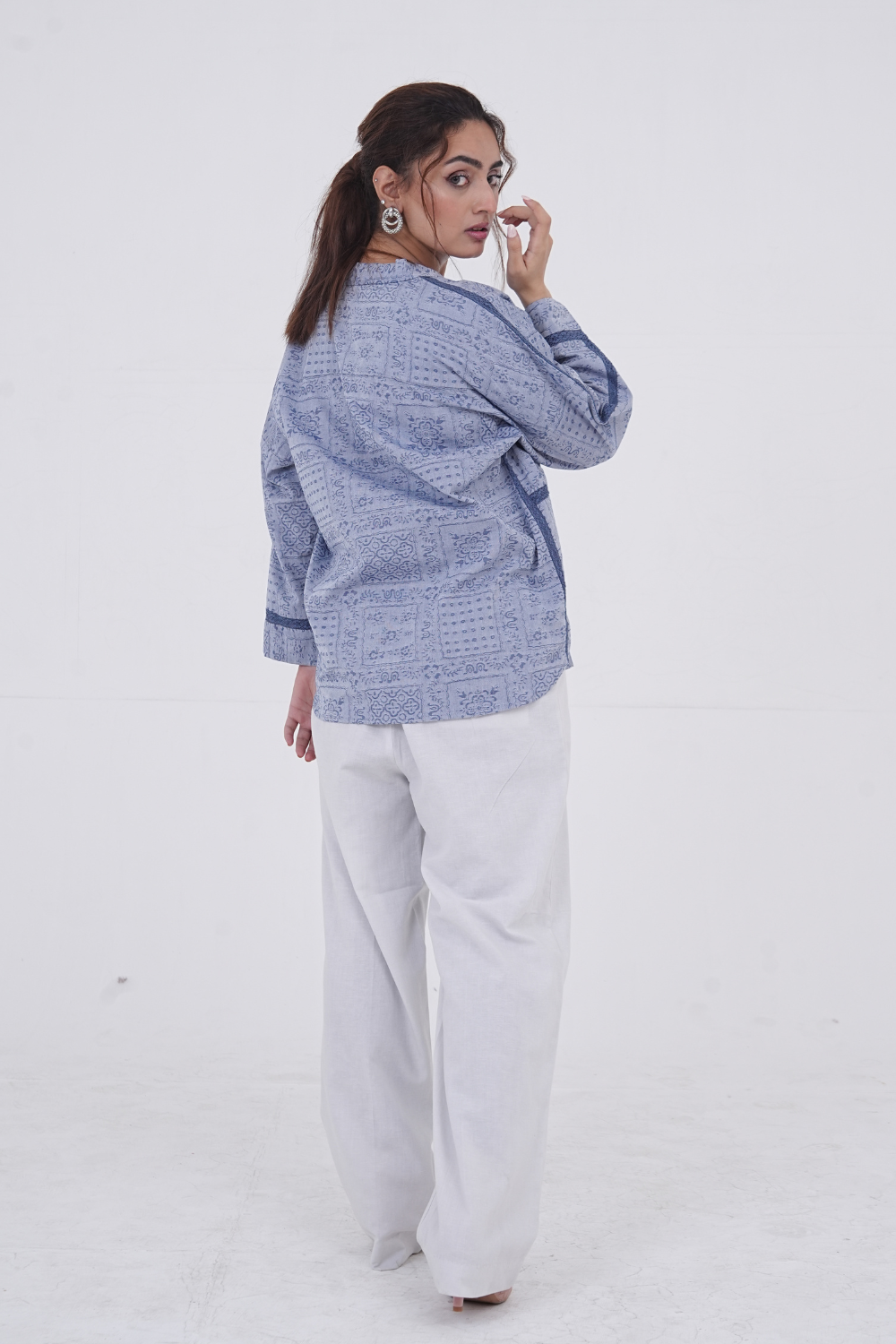 Slate Grey Chambray Textured Shirt