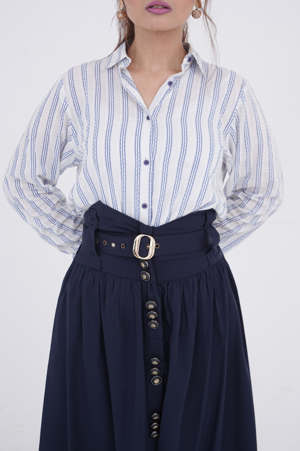 Navy Stripe & Tropical Flare Set