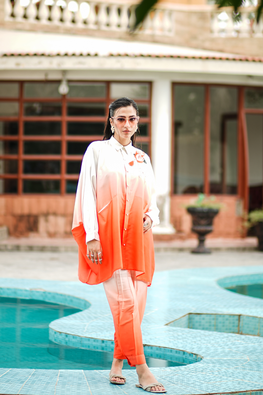 Sunset Ombre Silk Co-ord Set