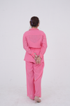 Peach Crinkle Chiffon with Artisan Adda Work"