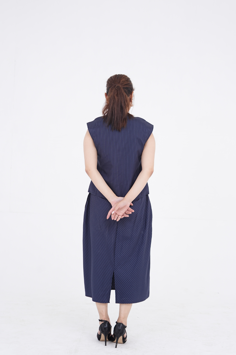 Navy Structured Buckle Dress