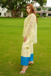 Lavida – Light Yellow & Royal Blue 3-Piece Co-Ord