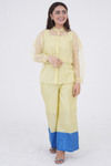 Lavida – Light Yellow & Royal Blue 3-Piece Co-Ord