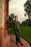 Check Wrap Belt Shirt