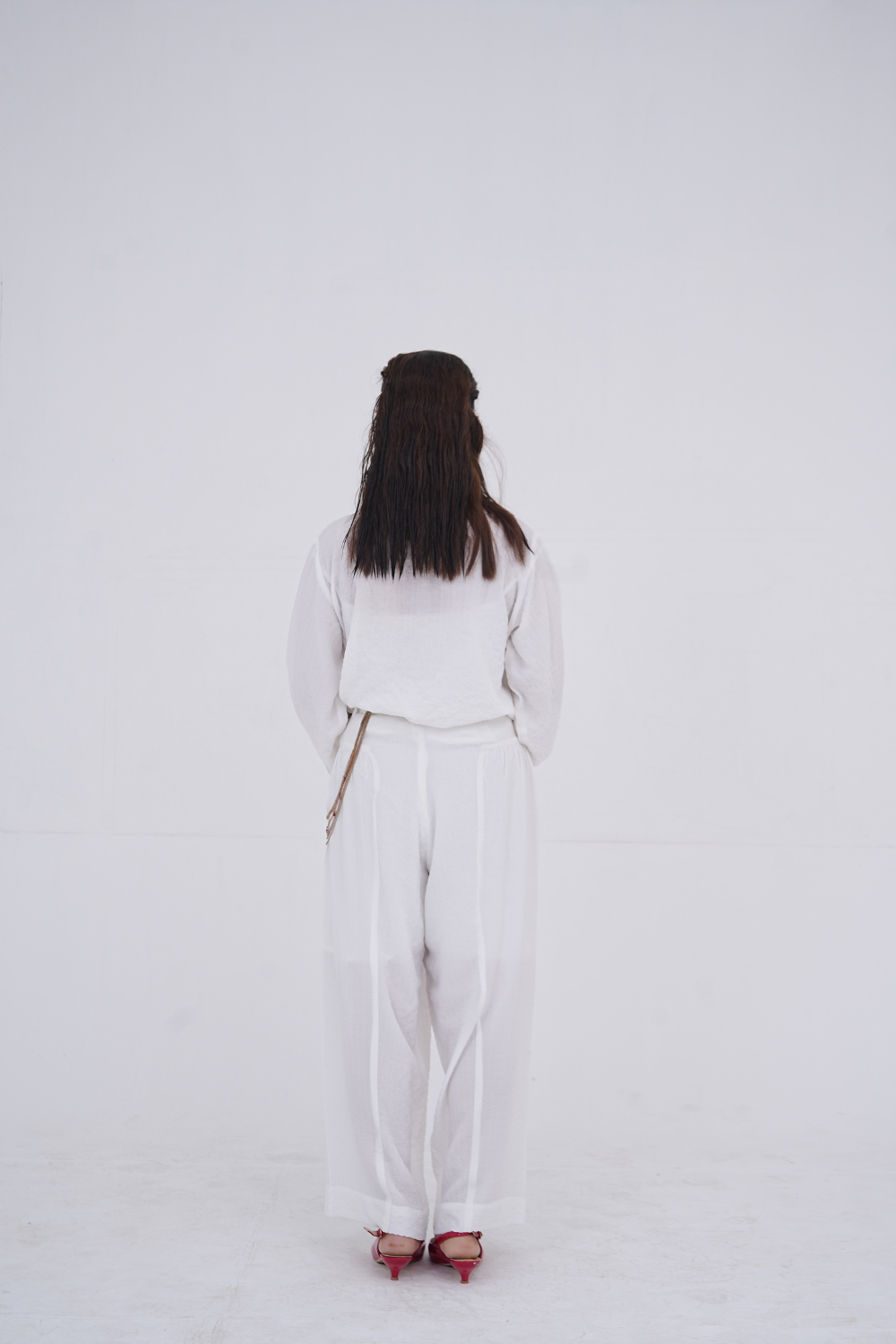 Pristine White Draped Co-ord Set