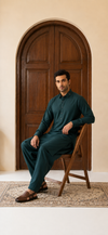 Premium Dark Teal Men's Shalwar Kameez