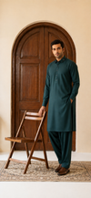Premium Dark Teal Men's Shalwar Kameez