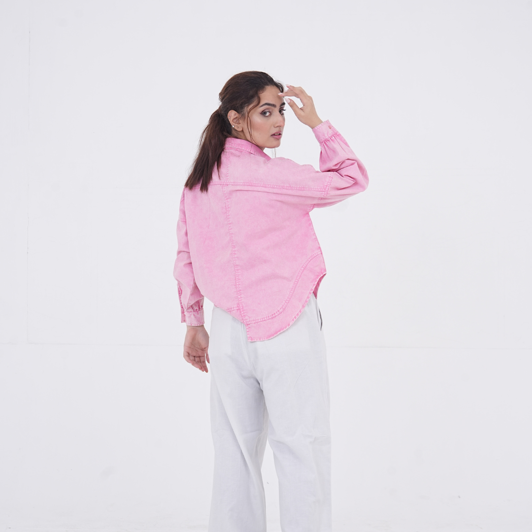 Carrot Cotton High-Low Shirt